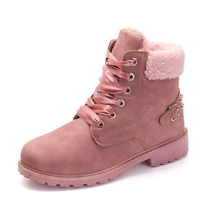 Classic Women's Lace Up Low Heel Boots