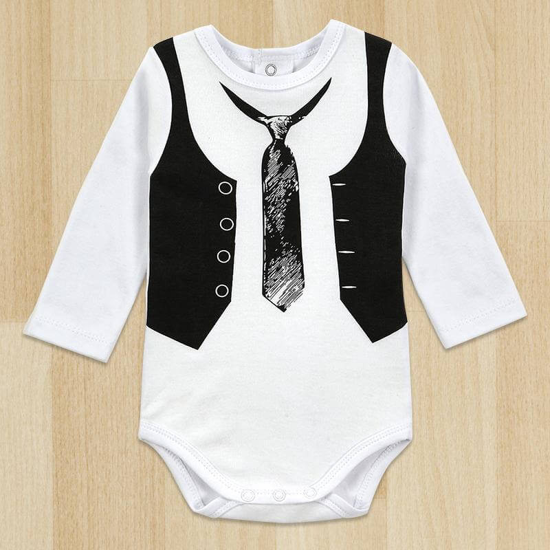 Classic White Baby Boy Onesie Romper - Pexav