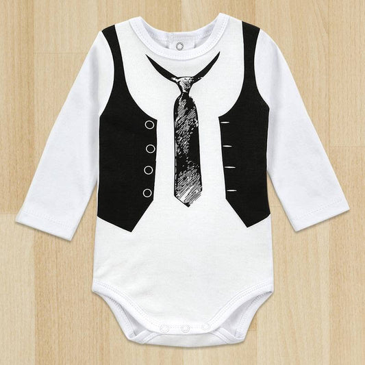 Classic White Baby Boy Onesie Romper - Pexav