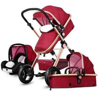 Compact 3 in 1 Baby Stroller with Storage Basket