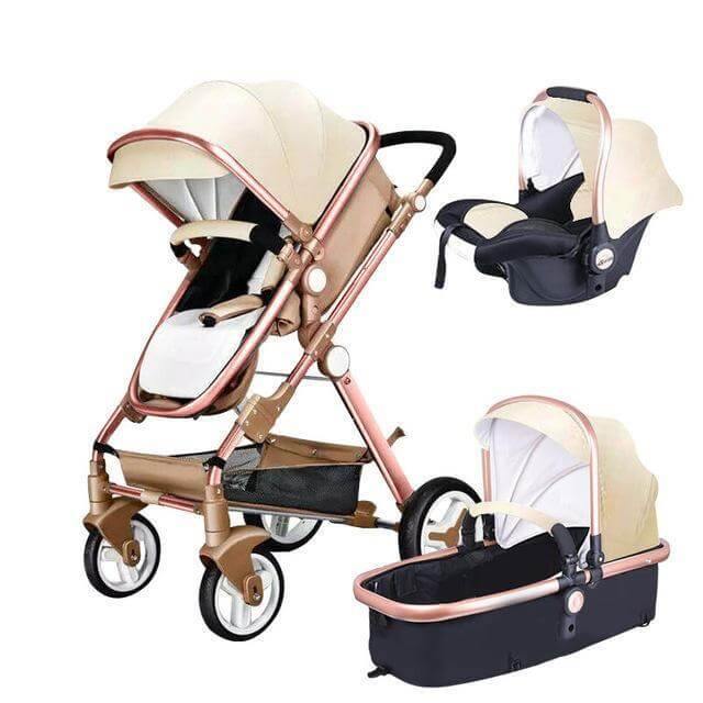 Compact 3 in 1 Baby Stroller with Storage Basket