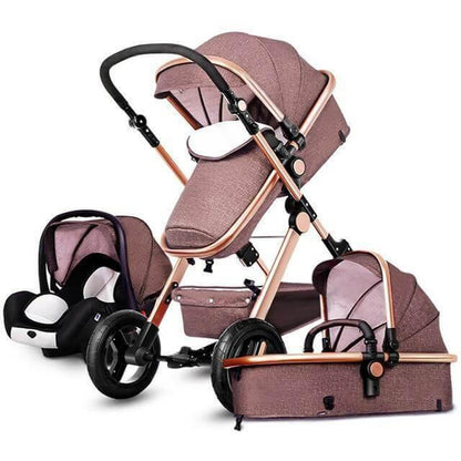 Compact 3 in 1 Baby Stroller with Storage Basket