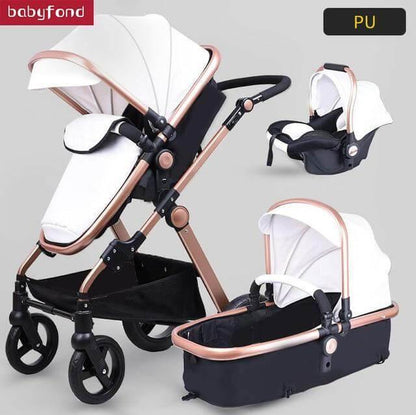 Compact 3 in 1 Baby Stroller with Storage Basket