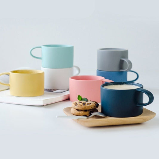 Pastel Colored Simple Ceramic Coffee Mugs - Pexav