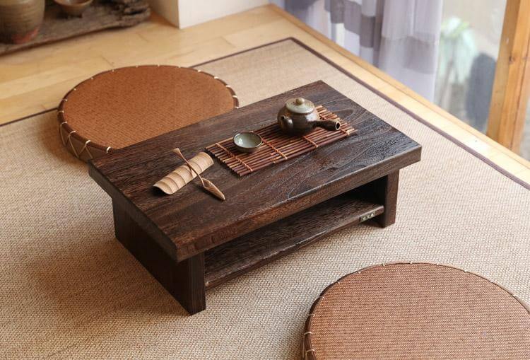 Traditional Asian Style Wood Coffee Table - Pexav