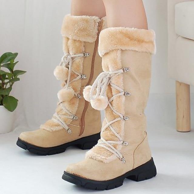 Trendy Lace-up Winter Snow Boots