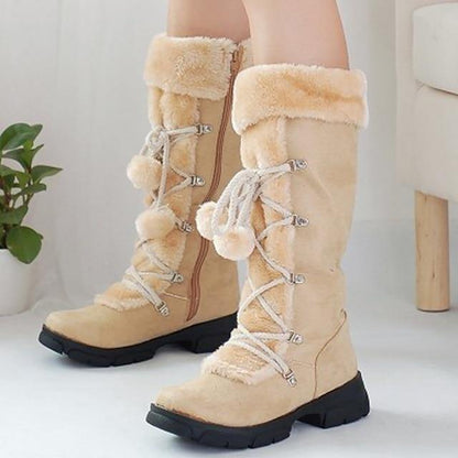 Trendy Lace-up Winter Snow Boots