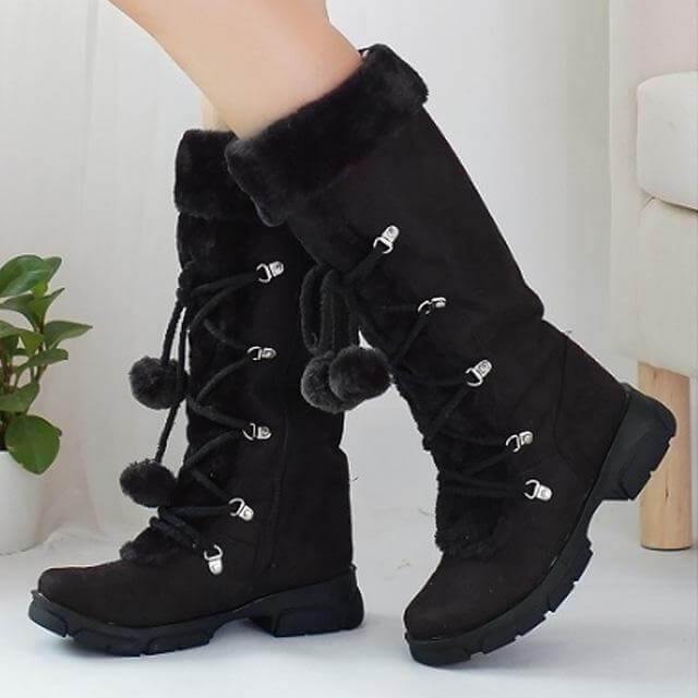 Trendy Lace-up Winter Snow Boots