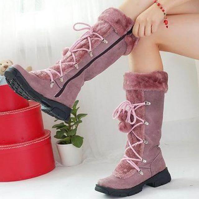 Trendy Lace-up Winter Snow Boots
