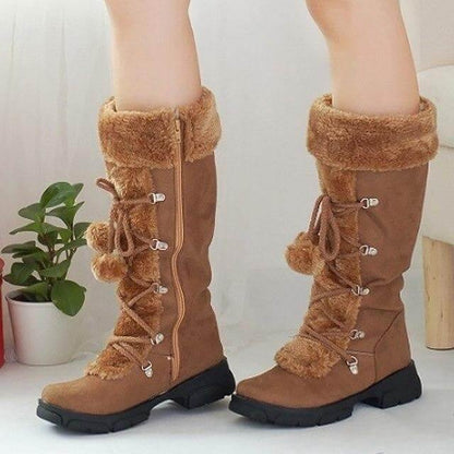 Trendy Lace-up Winter Snow Boots
