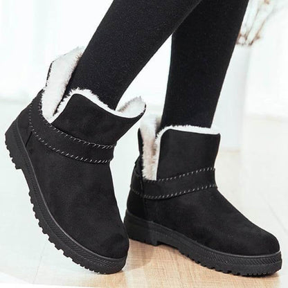Stylish Leather Low Heel Boots For Women