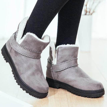 Stylish Leather Low Heel Boots For Women