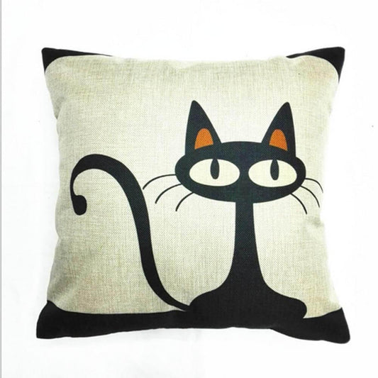 Vintage Kitty Print Pillow Cover - Pexav