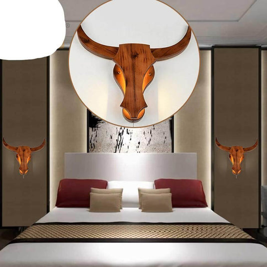 Rustic Metal Bull Table Lamp - Pexav