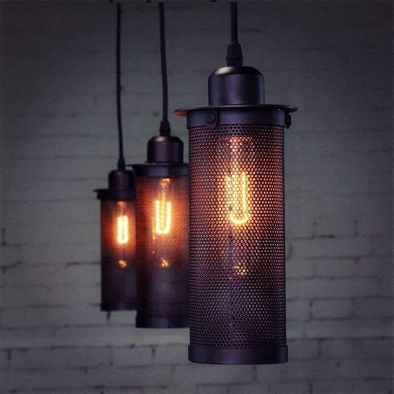 Rustic Metal Cage Industrial Table Lamp - Pexav