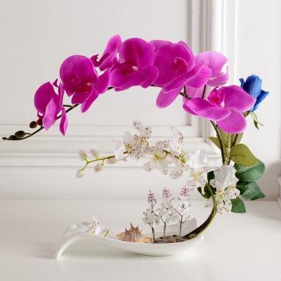 Beautiful Silk Floral Orchid Arrangement Set