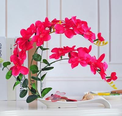 Beautiful Silk Floral Orchid Arrangement Set