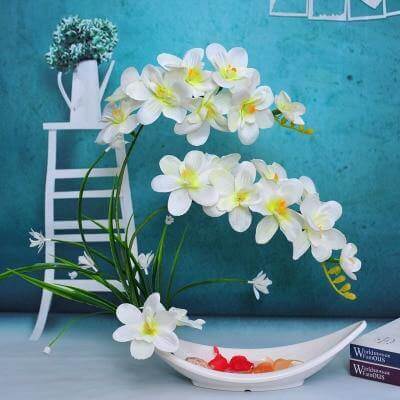 Beautiful Silk Floral Orchid Arrangement Set