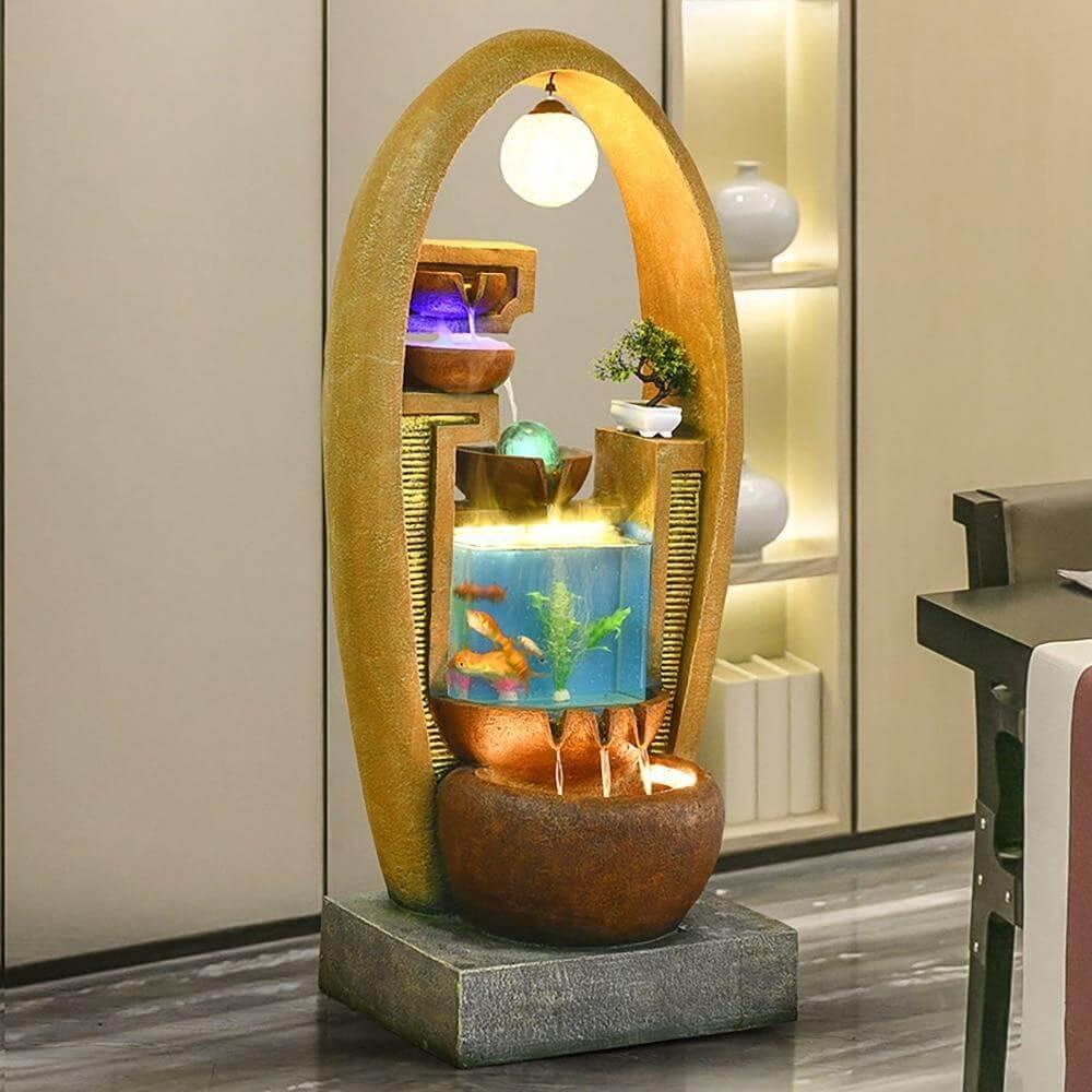 Luxury Aquarium Ornament with Colorful LED Lighting - Pexav