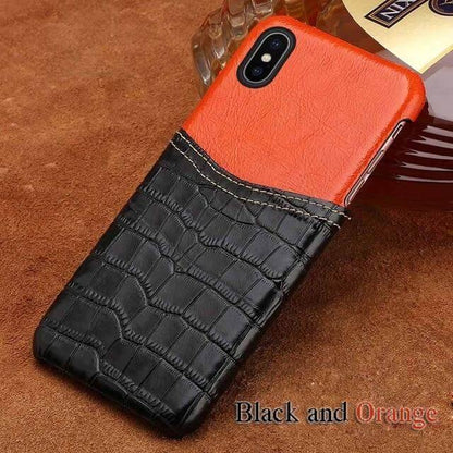 Unique Reptile Print Leather iPhone Case