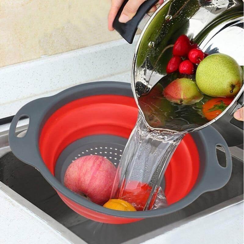 Collapsible Kitchen Strainer Fruit Veggie Washing Bowl - Pexav