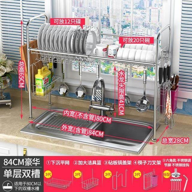 Space Saving Kitchen Dish Holder Rack