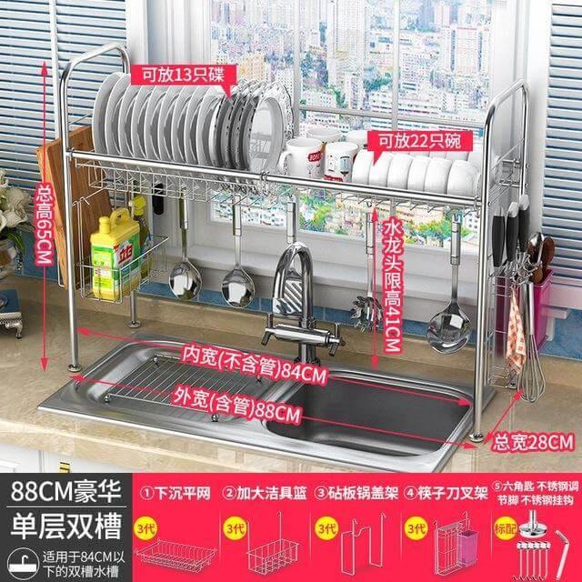 Space Saving Kitchen Dish Holder Rack