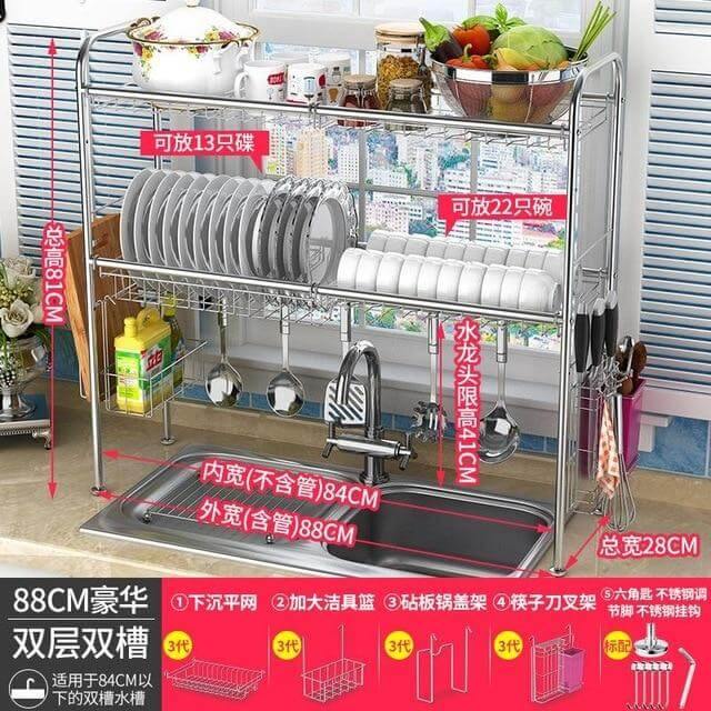 Space Saving Kitchen Dish Holder Rack