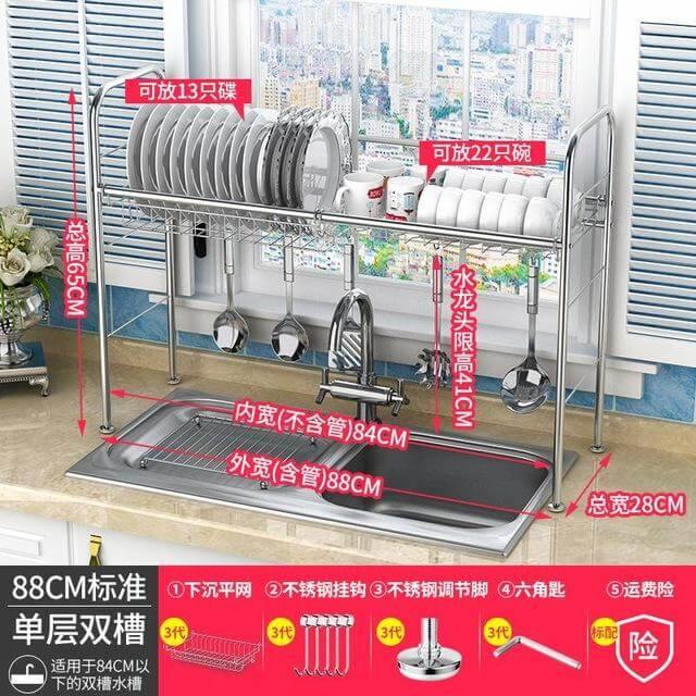 Space Saving Kitchen Dish Holder Rack