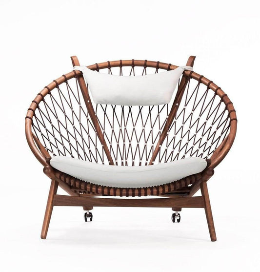 Brown Wooden Round Chair - Pexav