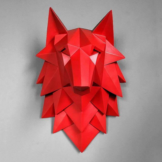Detailed Wolf Head Figurine Home Decoration