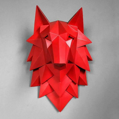 Detailed Wolf Head Figurine Home Decoration