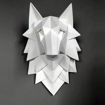 Detailed Wolf Head Figurine Home Decoration