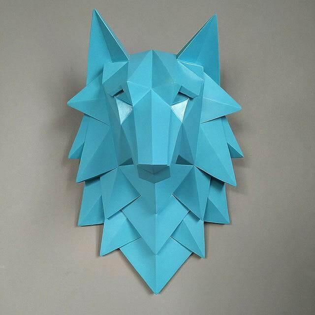 Detailed Wolf Head Figurine Home Decoration