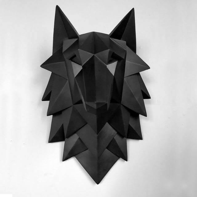 Detailed Wolf Head Figurine Home Decoration