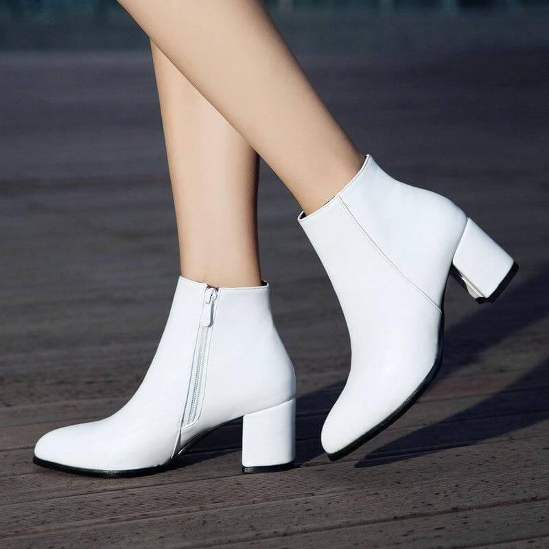 Stylish Buckle High Heel Ankle Boots for Women - Pexav