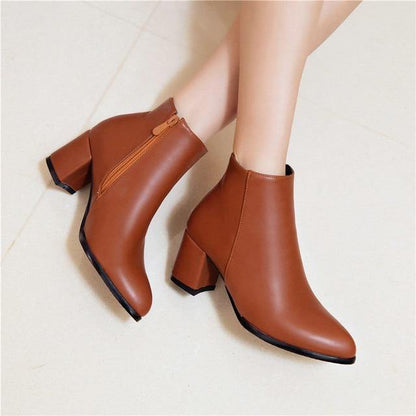 Stylish Buckle High Heel Ankle Boots for Women