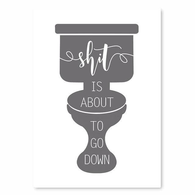 Humorous Bathroom Wall Art Canvas