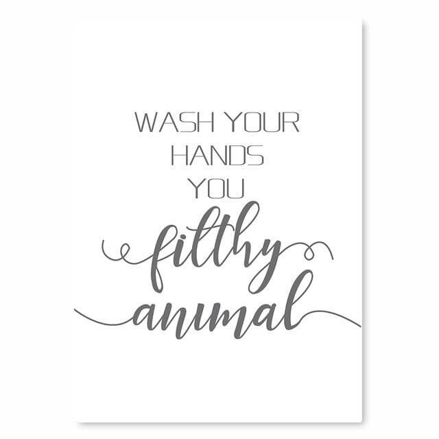 Humorous Bathroom Wall Art Canvas