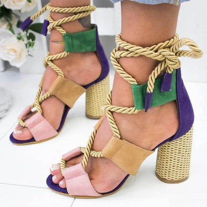 Tie Up Vibrant Strappy Summer Sandals