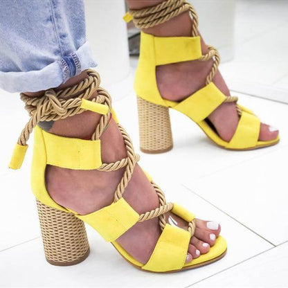 Tie Up Vibrant Strappy Summer Sandals