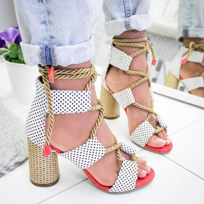 Tie Up Vibrant Strappy Summer Sandals