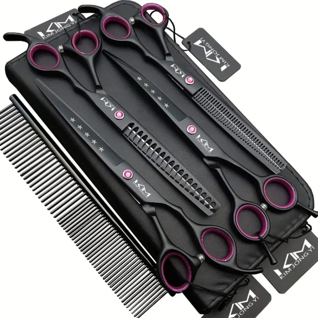 Pet Grooming Scissors Kit - Premium Dog Trimming Set - Pexav