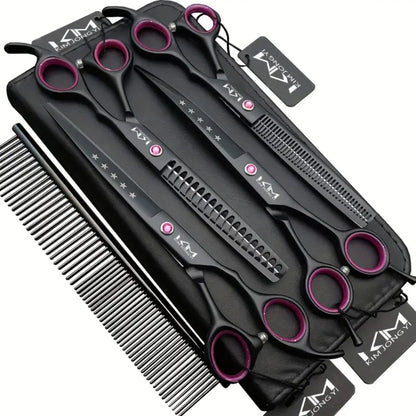 Pet Grooming Scissors Kit - Premium Dog Trimming Set - Pexav