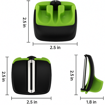 Protective Vegetable Peeler - FingerGuard-Green-Nora Luxe
