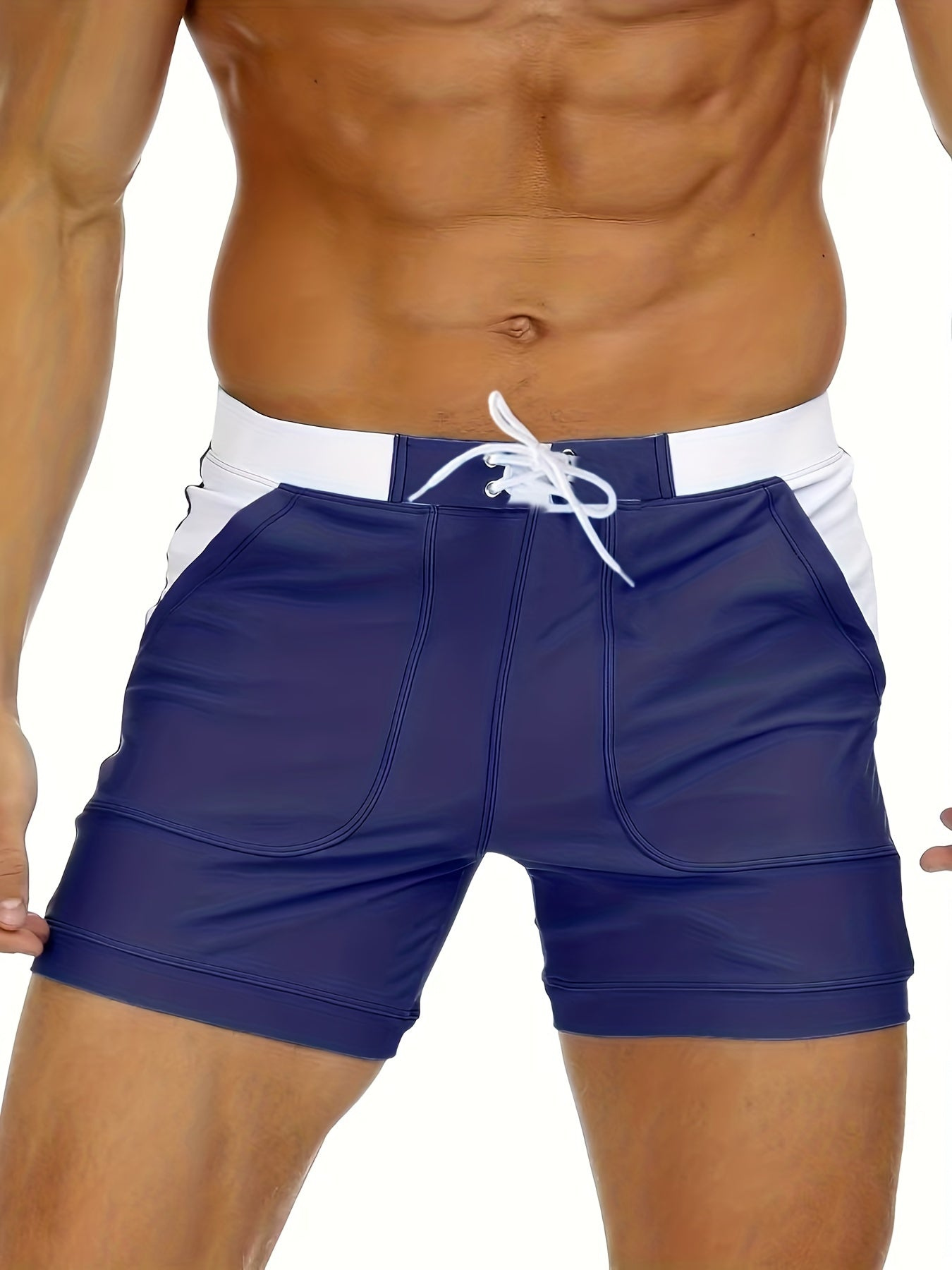 Quick-drying men’s swim shorts with breathable design – Elias-Navy blue-XS-The Livary