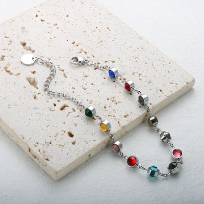 Rainbow Crystal Charm Bracelet | Elegant & Colourful Design-Gold-plated-Nora Luxe