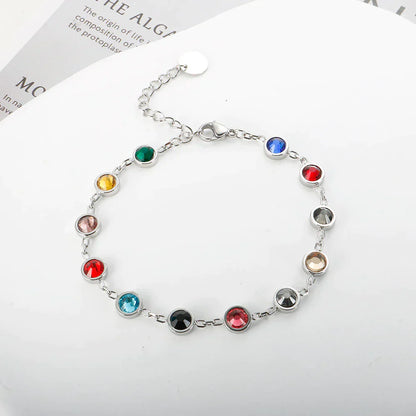 Rainbow Crystal Charm Bracelet | Elegant & Colourful Design-Gold-plated-Nora Luxe