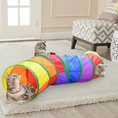Rainbow Play Tunnel for Cats - PurrfectPlay Tunnel-Rainbow-Nora Luxe