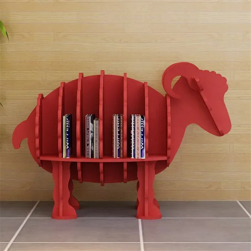 Unique Wooden Sheep Bookshelf